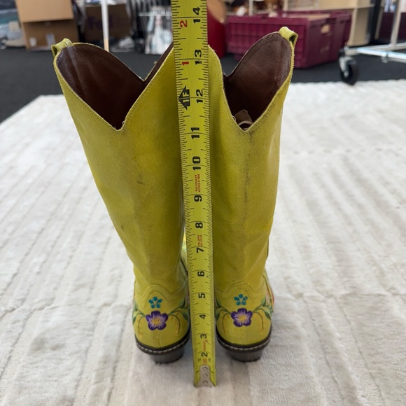 Rare Donald J. Pliner Lime Green Suede Western Boots Size 6 - Made in Italy - Picture 6 of 12